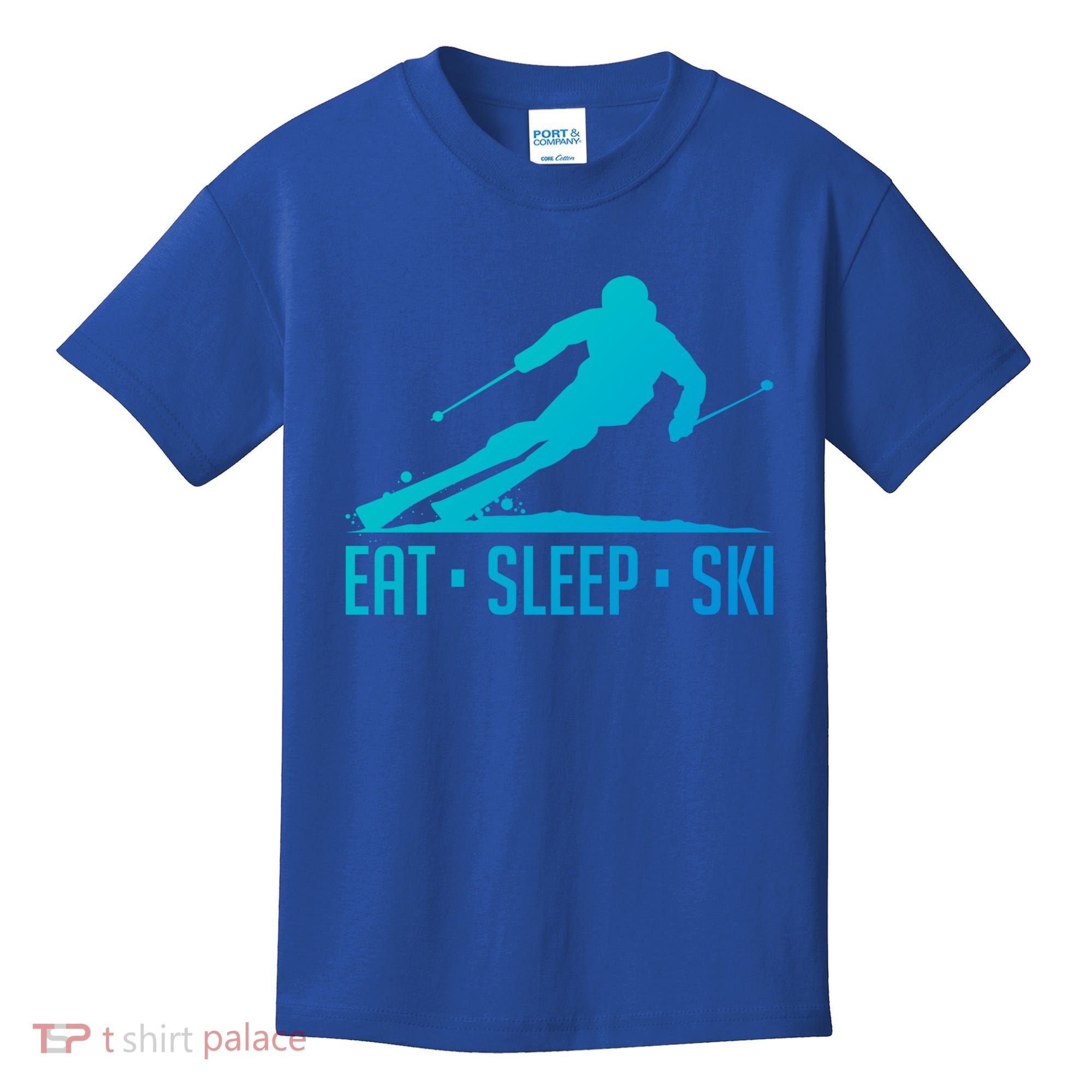 Eat Sleep Ski Skiing Skier Snow Winter Vacation Gift Kids T-Shirt