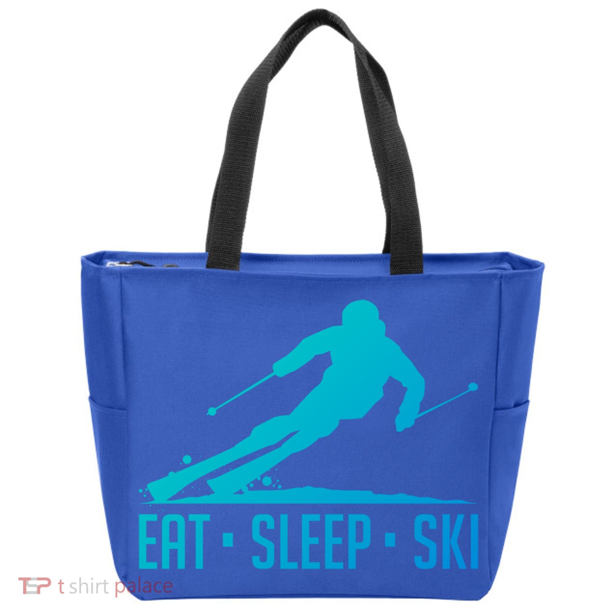 Eat Sleep Ski Skiing Skier Snow Winter Vacation Gift Tote Bag