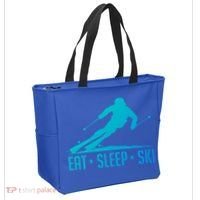 Eat Sleep Ski Skiing Skier Snow Winter Vacation Gift Tote Bag thumb 2