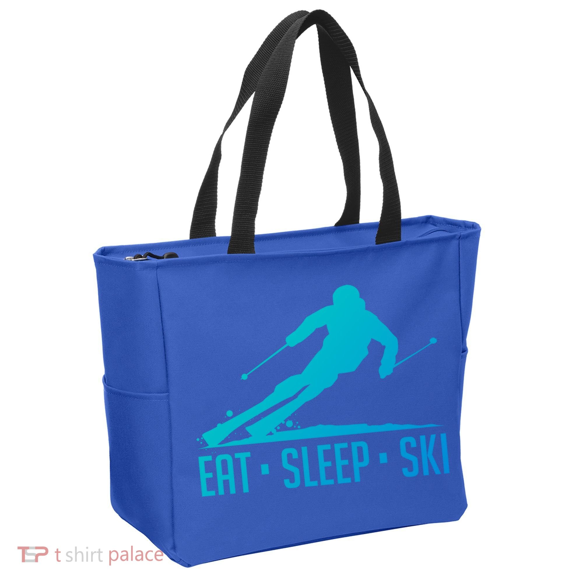 Eat Sleep Ski Skiing Skier Snow Winter Vacation Gift Tote Bag