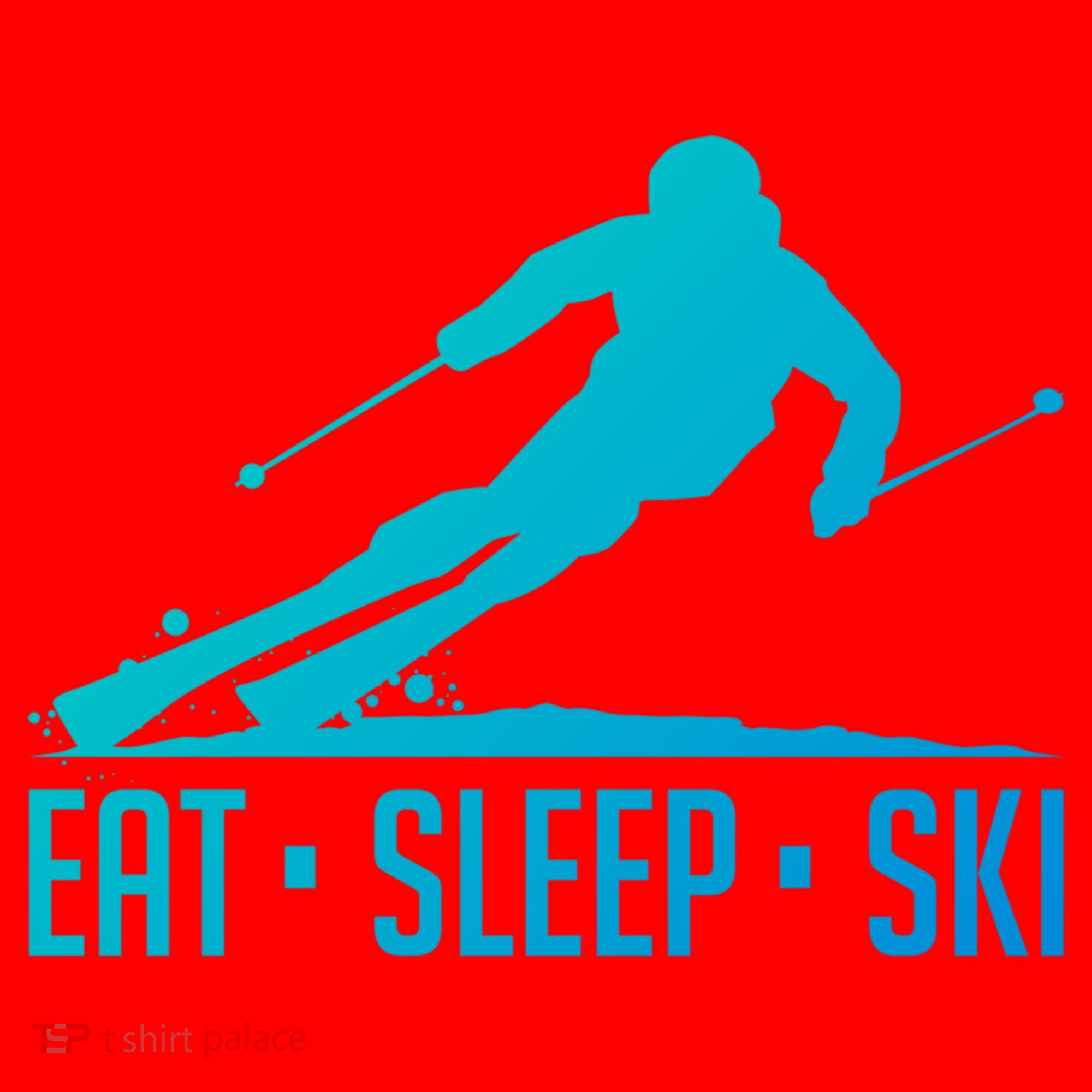 Eat Sleep Ski Skiing Skier Snow Winter Vacation Gift Santa Hat