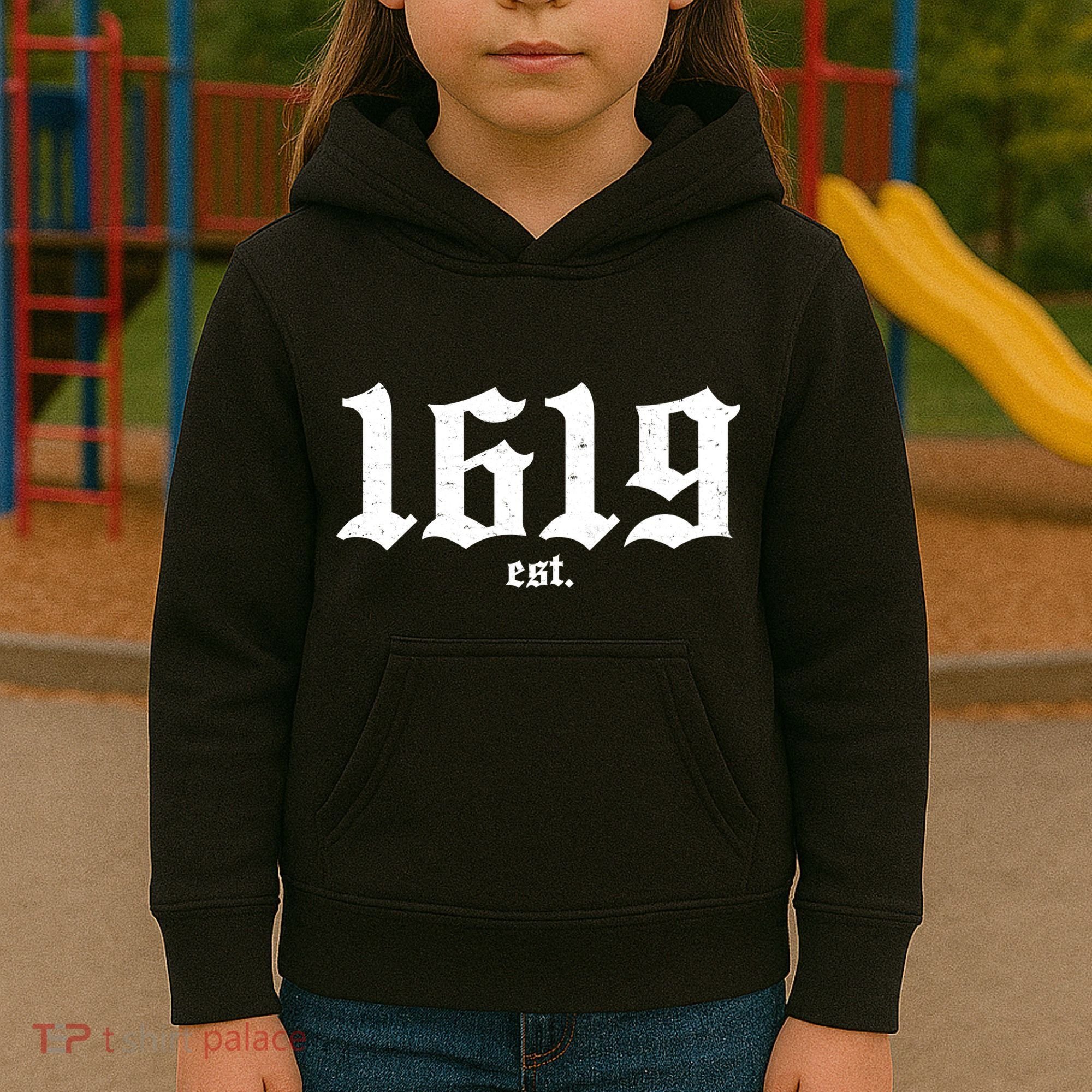 Est 1619 Black African American History Kids Hoodie