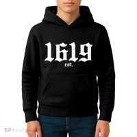 Est 1619 Black African American History Kids Hoodie thumb 4