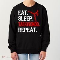 Eat Sleep Taekwondo Repeat Taekwondo Player Funny Women's Sweatshirt thumb 0