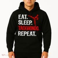 Eat Sleep Taekwondo Repeat Taekwondo Player Funny Hoodie thumb 2