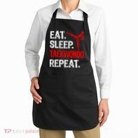 Eat Sleep Taekwondo Repeat Taekwondo Player Funny Apron thumb 2