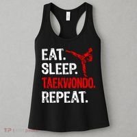 Eat Sleep Taekwondo Repeat Taekwondo Player Funny Women's Tank Top thumb 3
