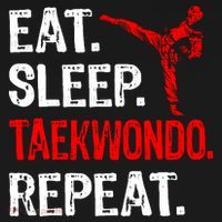 Eat Sleep Taekwondo Repeat Taekwondo Player Funny Baby Bodysuit thumb 2