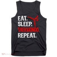 Eat Sleep Taekwondo Repeat Taekwondo Player Funny Tank Top thumb 0