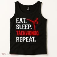Eat Sleep Taekwondo Repeat Taekwondo Player Funny Tank Top thumb 2