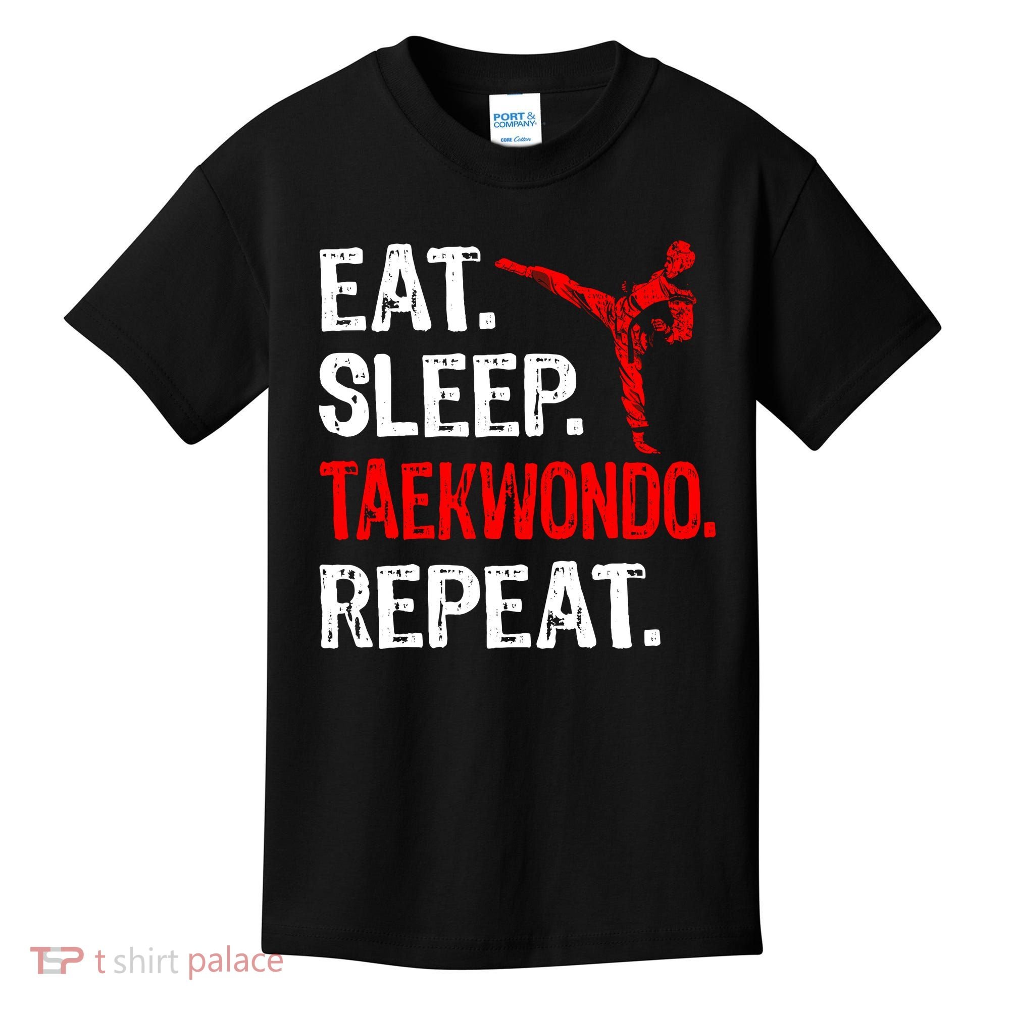 Eat Sleep Taekwondo Repeat Taekwondo Player Funny Kids T-Shirt