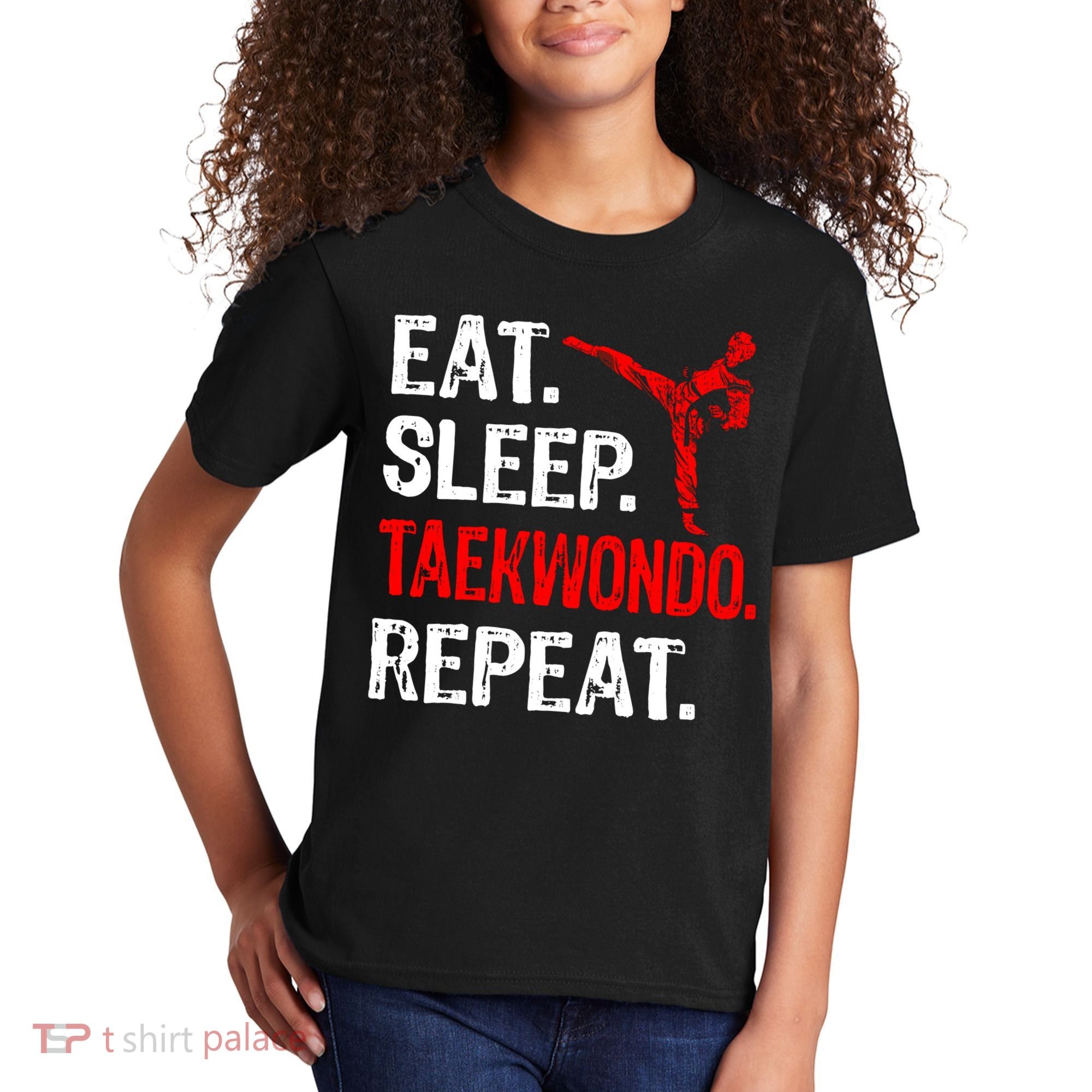 Eat Sleep Taekwondo Repeat Taekwondo Player Funny Kids T-Shirt