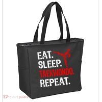 Eat Sleep Taekwondo Repeat Taekwondo Player Funny Tote Bag thumb 2