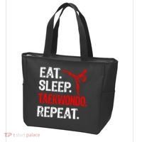 Eat Sleep Taekwondo Repeat Taekwondo Player Funny Tote Bag thumb 3