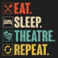 Eat Sleep Theatre Repeat Actor Theater Lover Gift Women's Sweatshirt thumb 2
