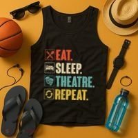 Eat Sleep Theatre Repeat Actor Theater Lover Gift Tank Top thumb 4