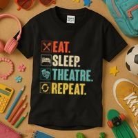 Eat Sleep Theatre Repeat Actor Theater Lover Gift Kids T-Shirt thumb 3