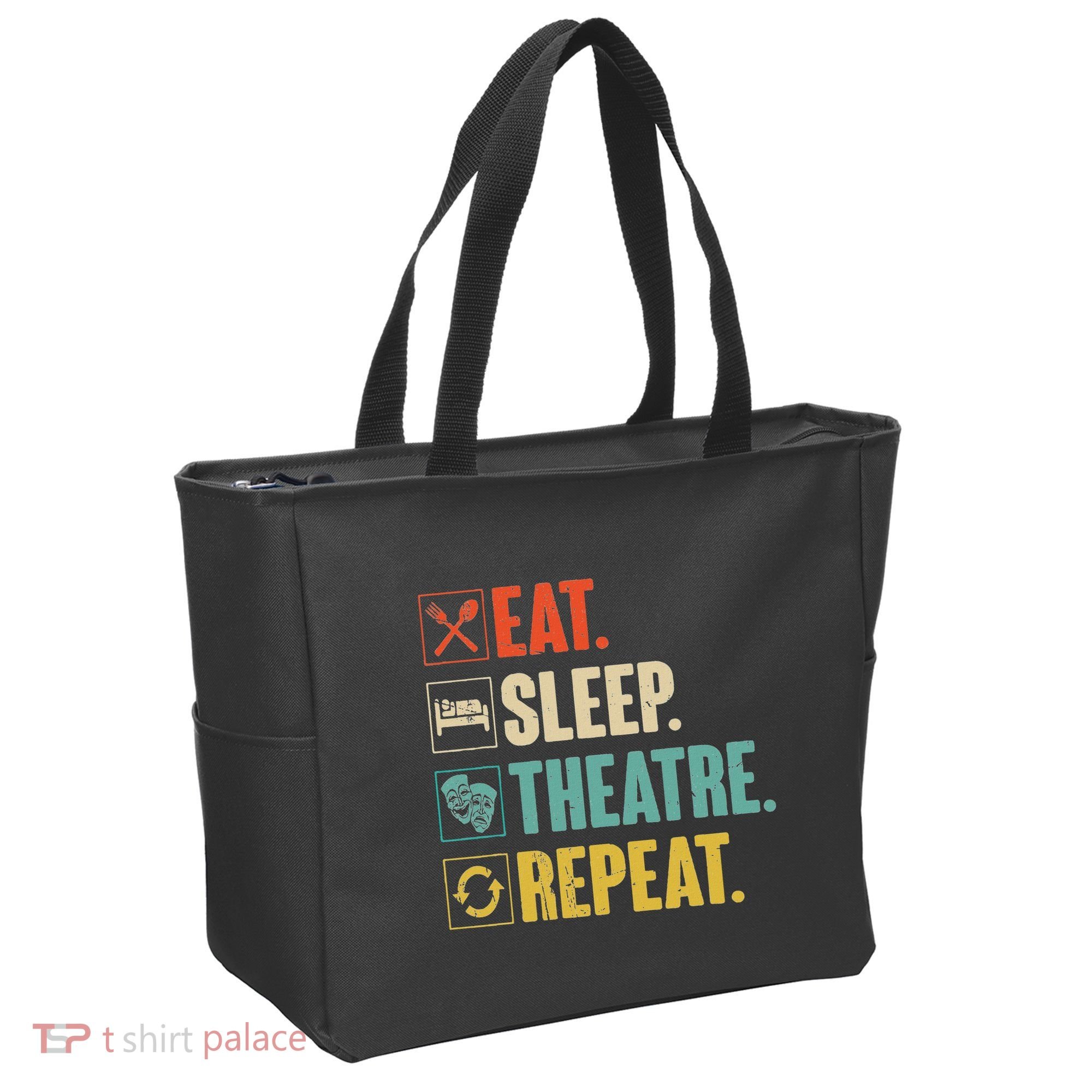 Eat Sleep Theatre Repeat Actor Theater Lover Gift Tote Bag