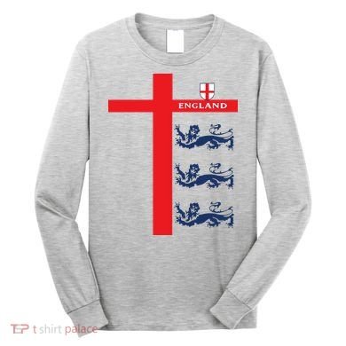 England Soccer Three Lions Flag Long Sleeve Shirt