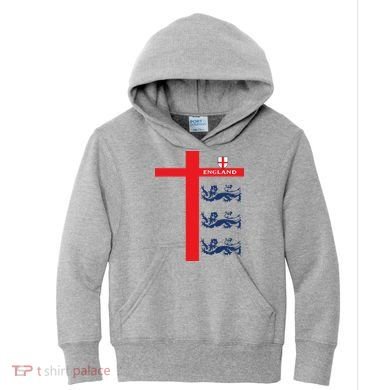 England Soccer Three Lions Flag Kids Hoodie