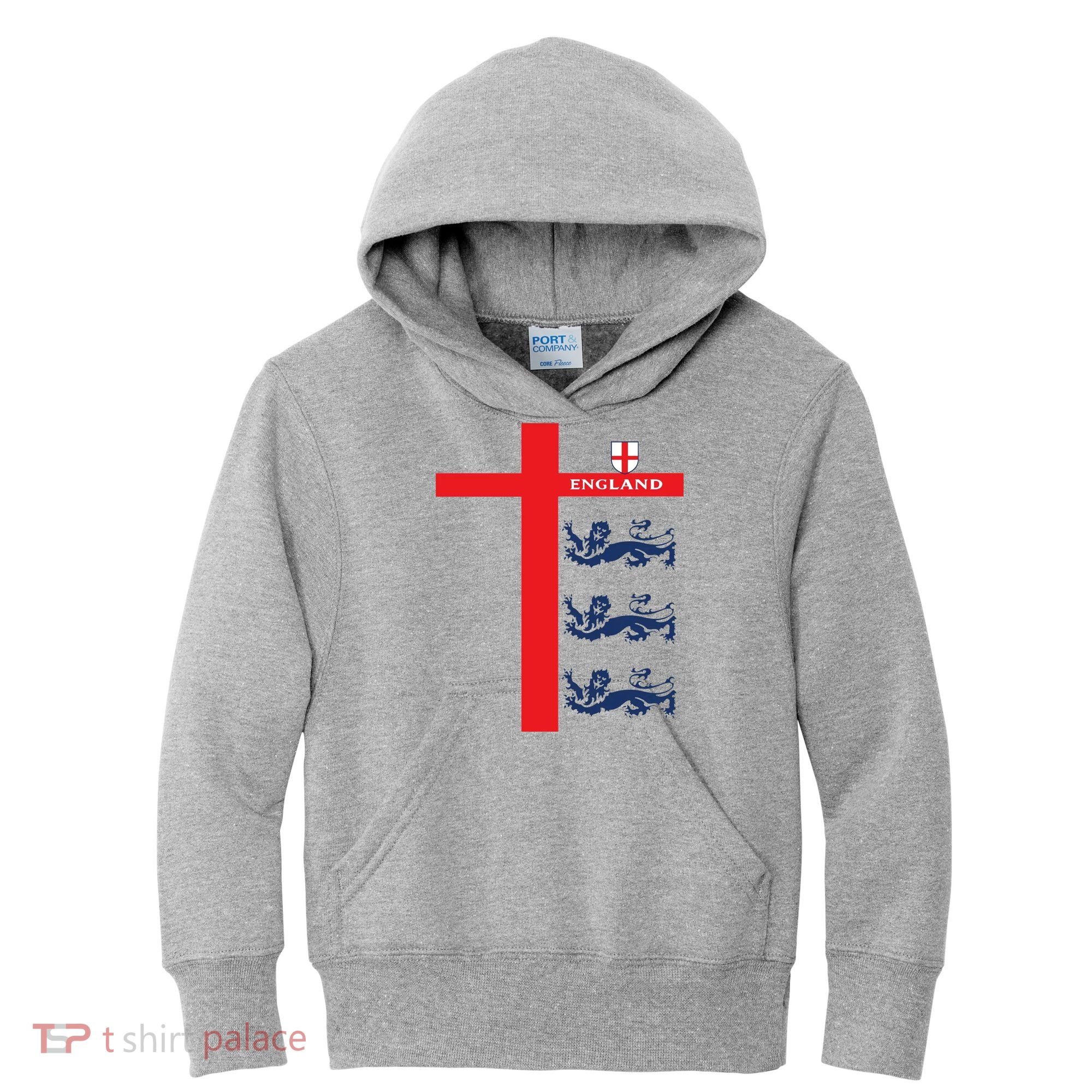 England Soccer Three Lions Flag Kids Hoodie