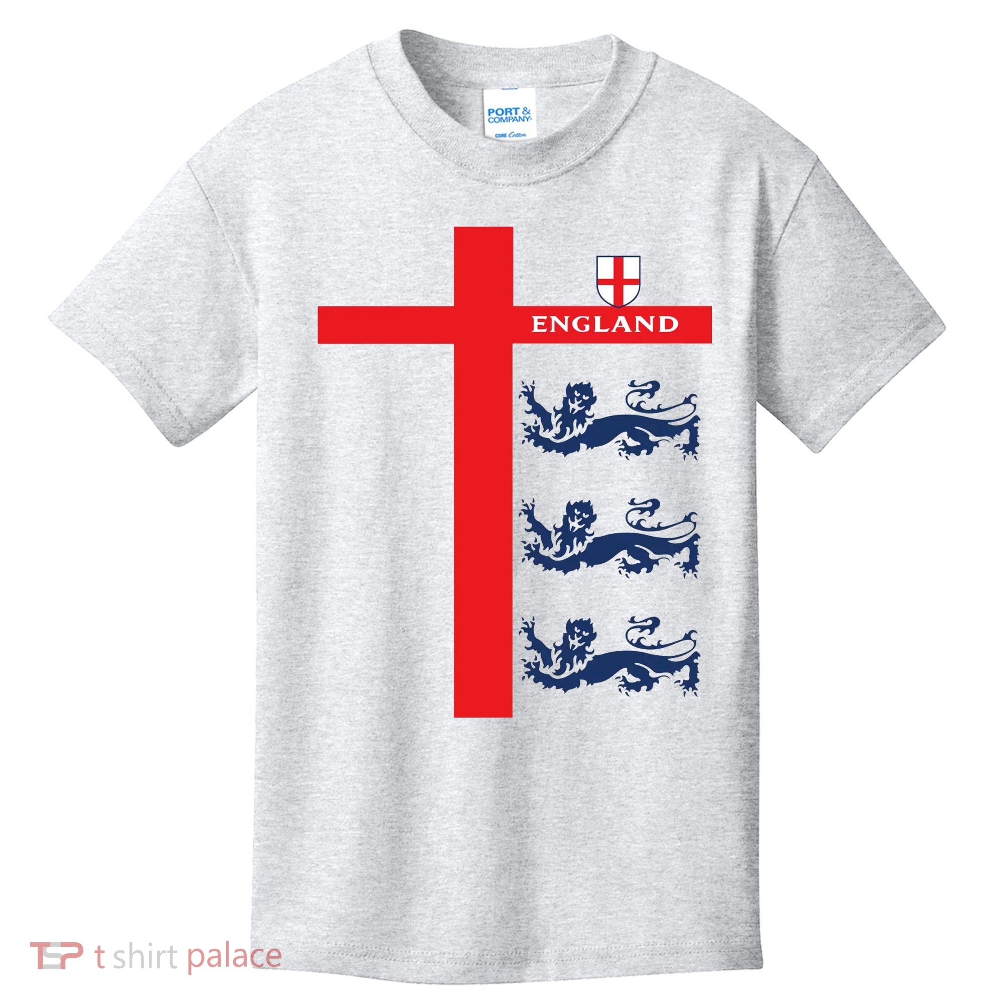 England Soccer Three Lions Flag Kids T-Shirt