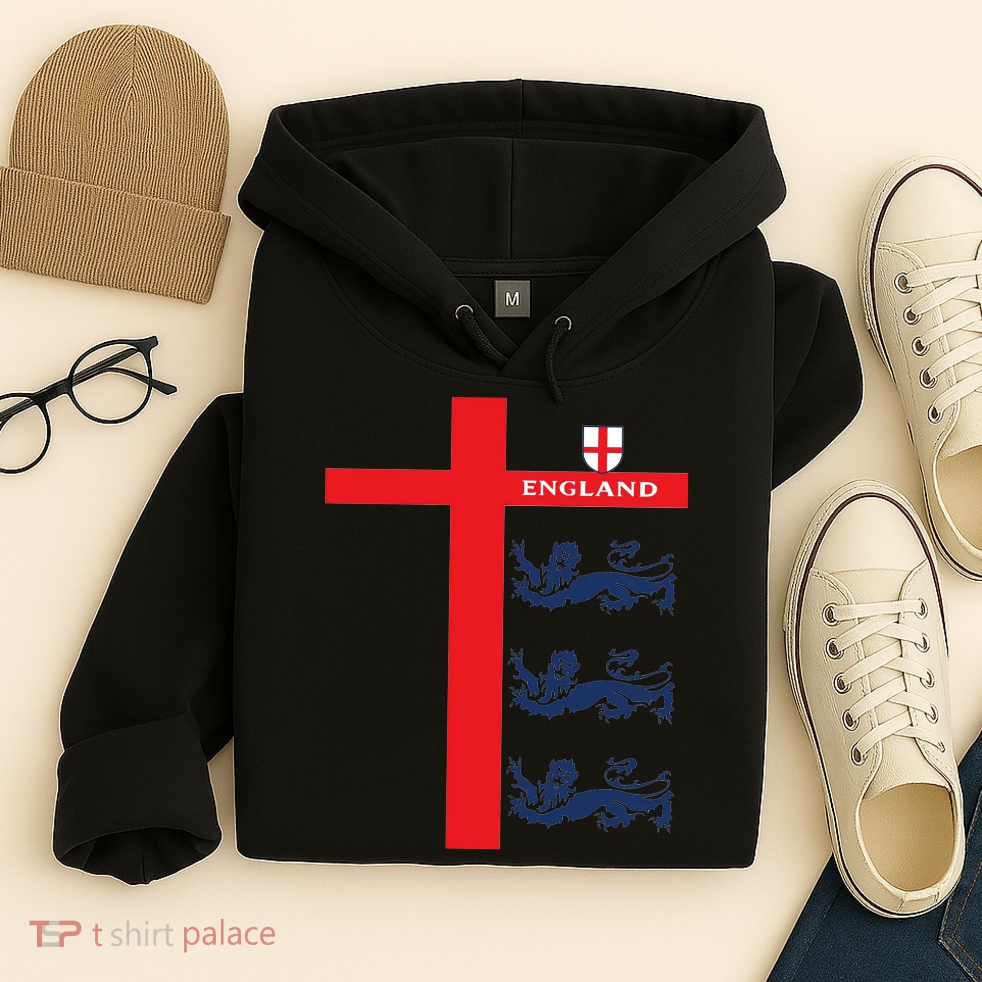 England Soccer Three Lions Flag Hoodie