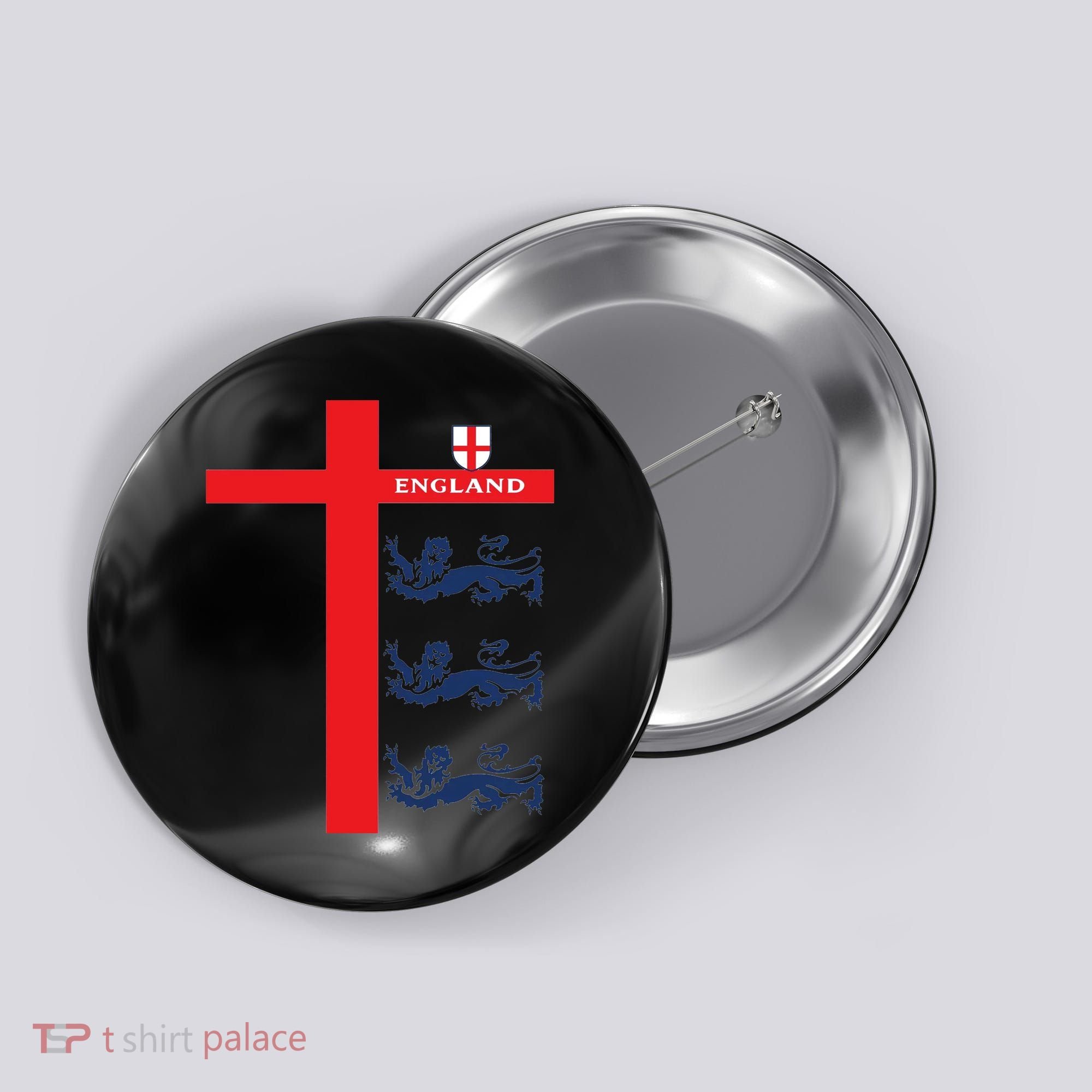 England Soccer Three Lions Flag Button