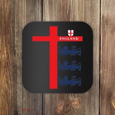 England Soccer Three Lions Flag Coaster