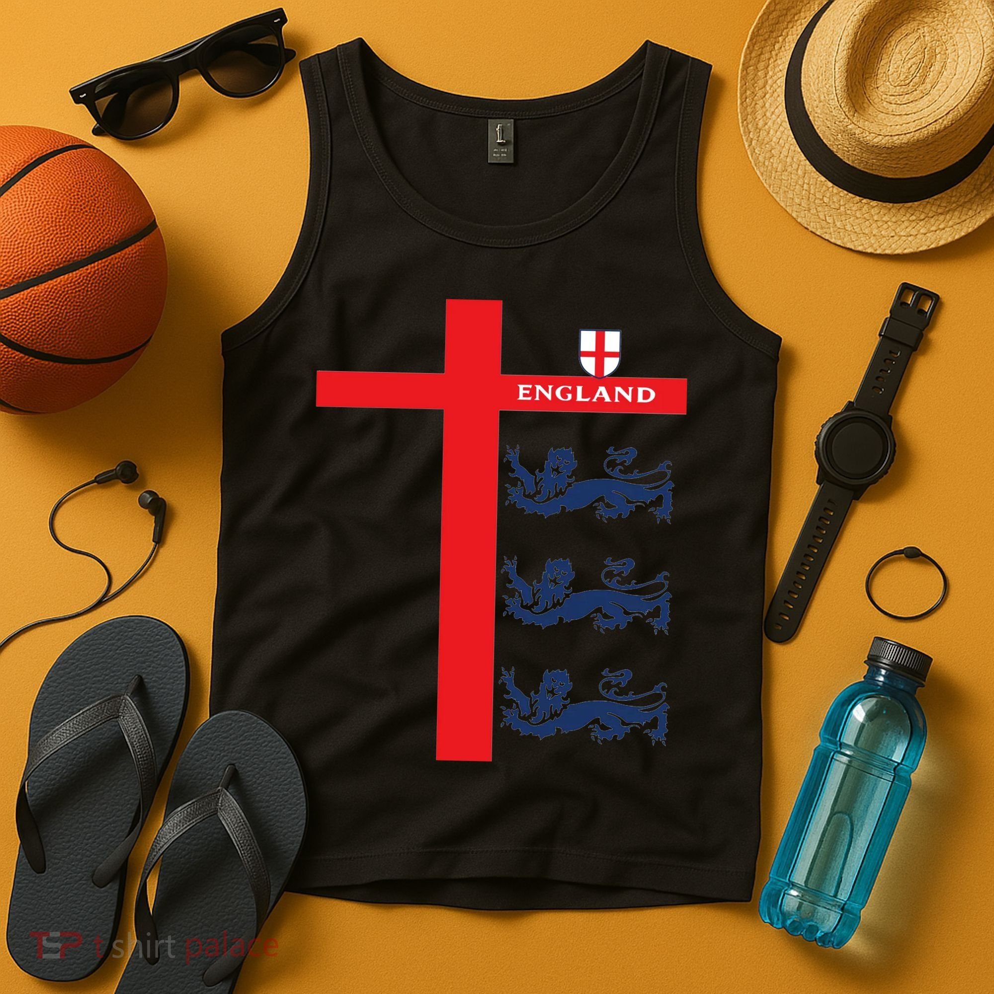 England Soccer Three Lions Flag Tank Top