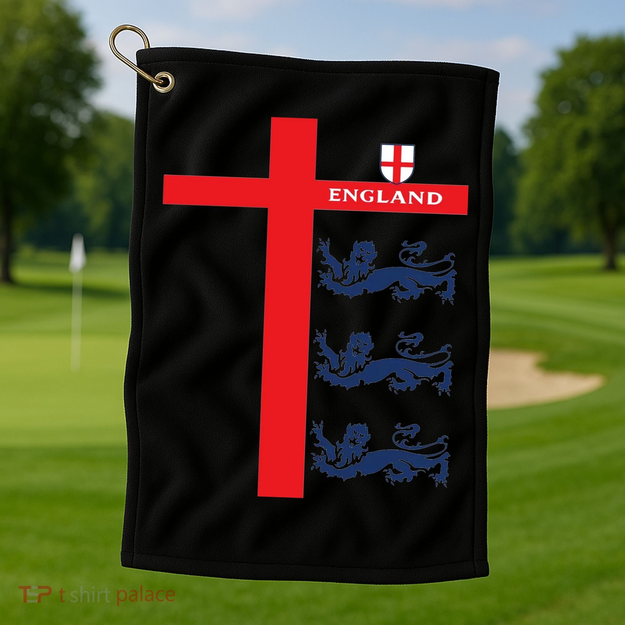 England Soccer Three Lions Flag Golf Towel