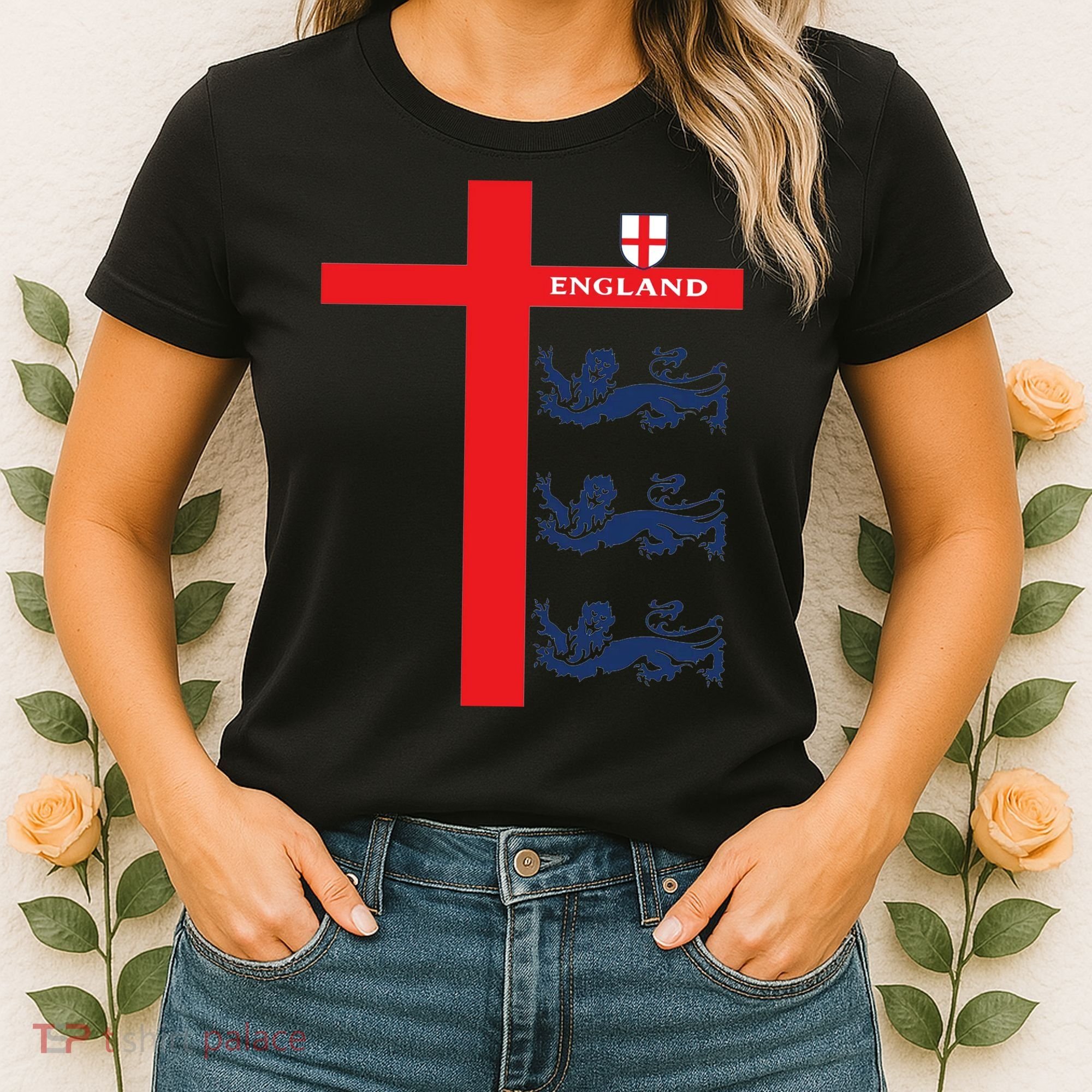 England Soccer Three Lions Flag Women's T-Shirt