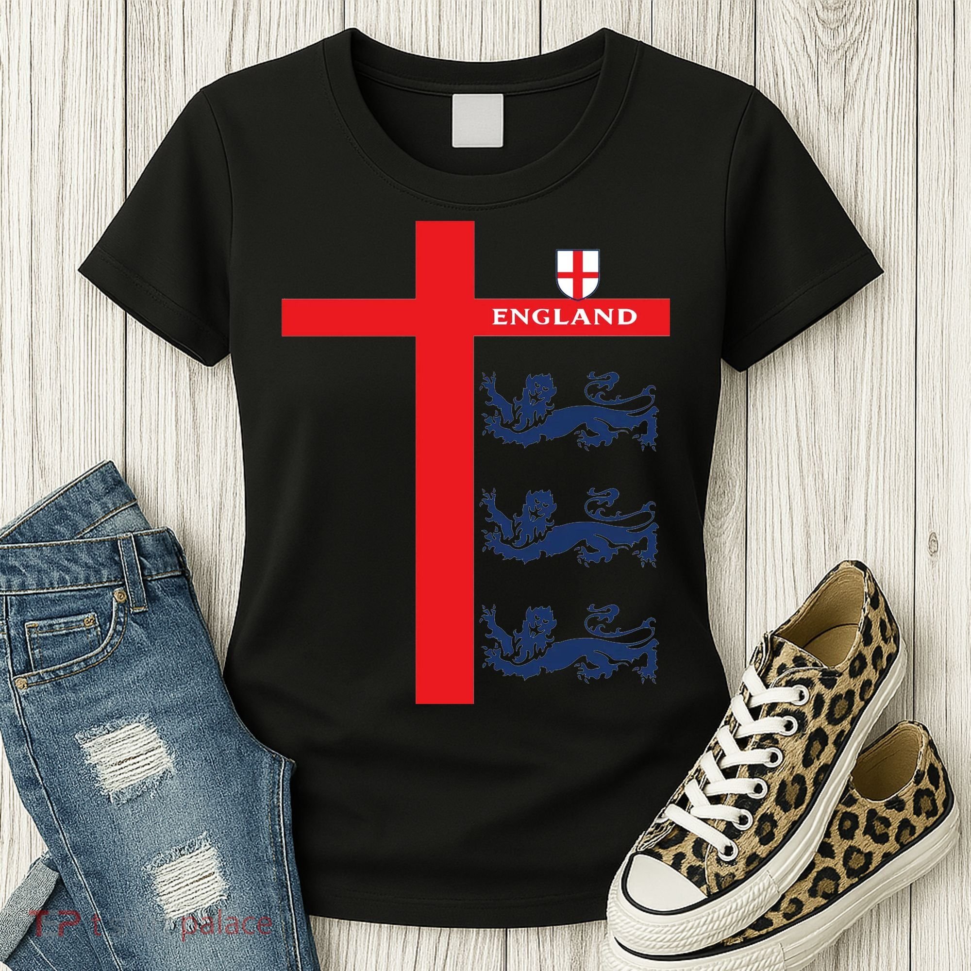 England Soccer Three Lions Flag Women's T-Shirt