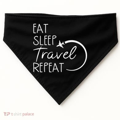 Eat Sleep Travel Repeat Vacation USA-Made Doggie Bandana