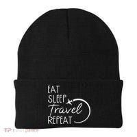 Eat Sleep Travel Repeat Vacation Beanie thumb 0