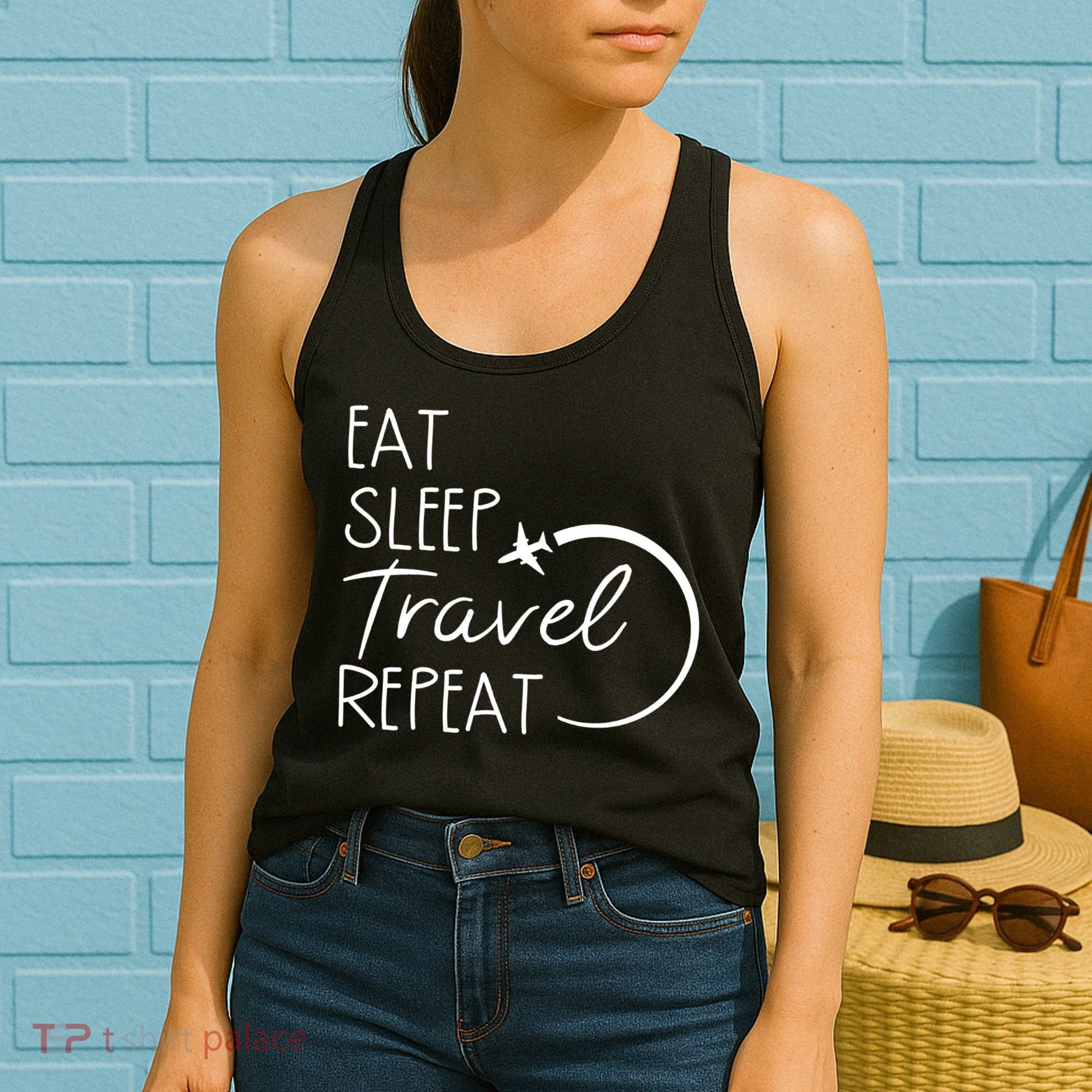 Eat Sleep Travel Repeat Vacation Women's Tank Top