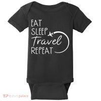 Eat Sleep Travel Repeat Vacation Baby Bodysuit thumb 0