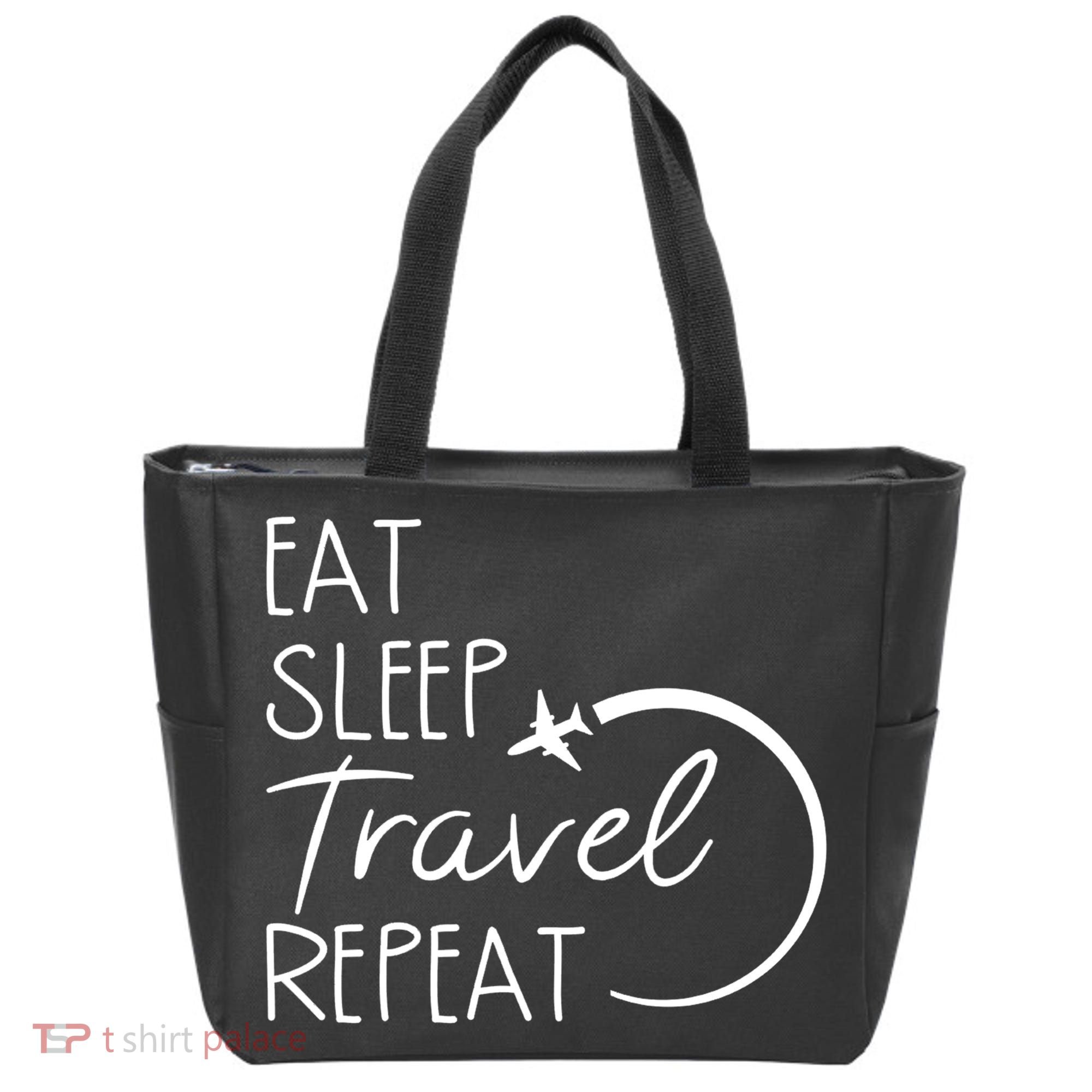 Eat Sleep Travel Repeat Vacation Tote Bag