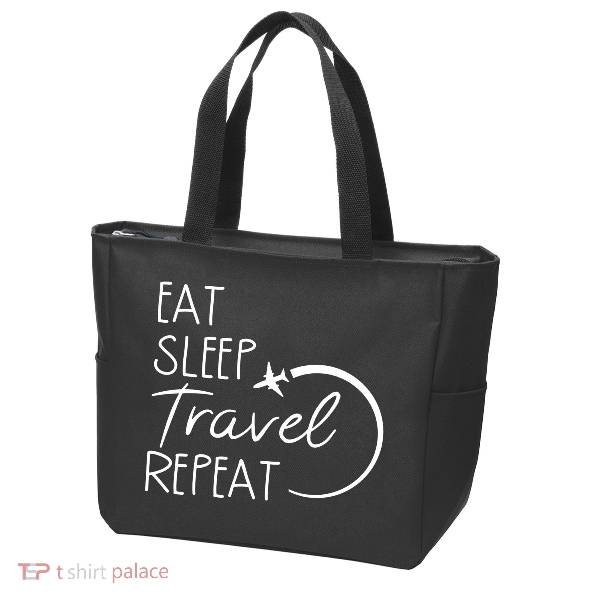 Eat Sleep Travel Repeat Vacation Tote Bag