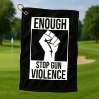 Enough Stop The Violence Fist Golf Towel thumb 1
