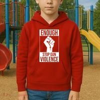 Enough Stop The Violence Fist Kids Hoodie thumb 2