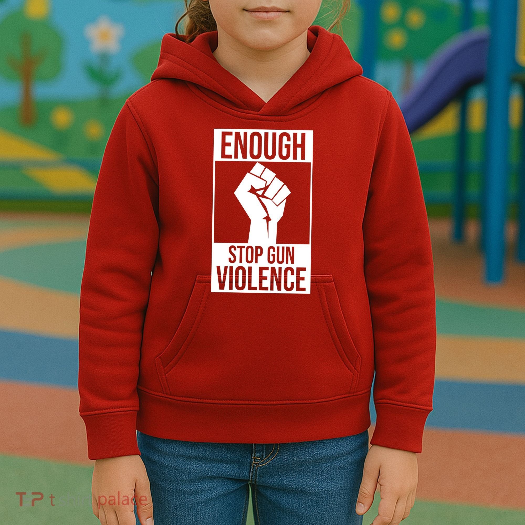 Enough Stop The Violence Fist Kids Hoodie