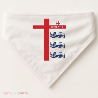 England Soccer Three Lions Flag USA-Made Doggie Bandana