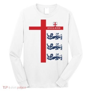 England Soccer Three Lions Flag Long Sleeve Shirt