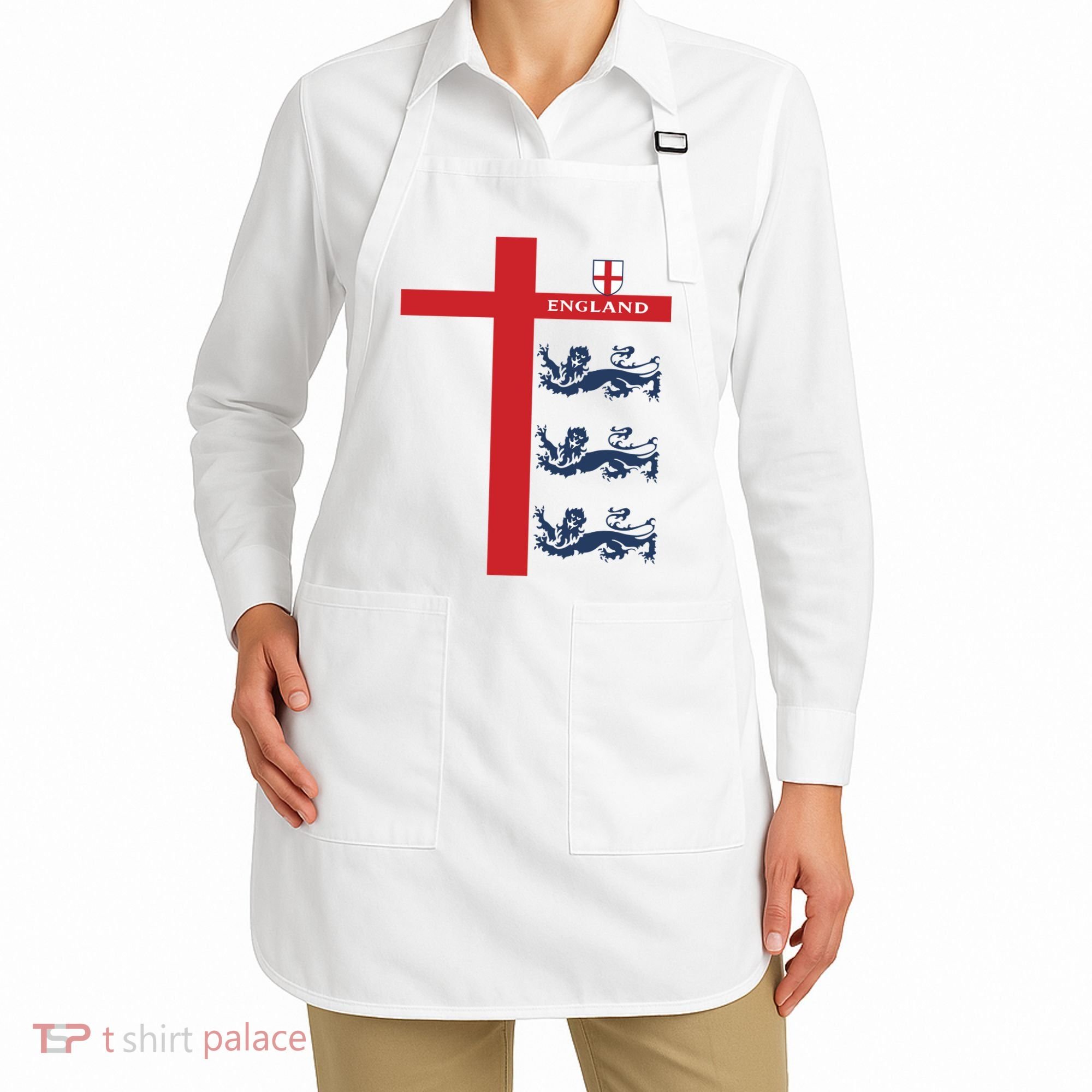 England Soccer Three Lions Flag Apron