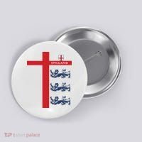 England Soccer Three Lions Flag Button thumb 0