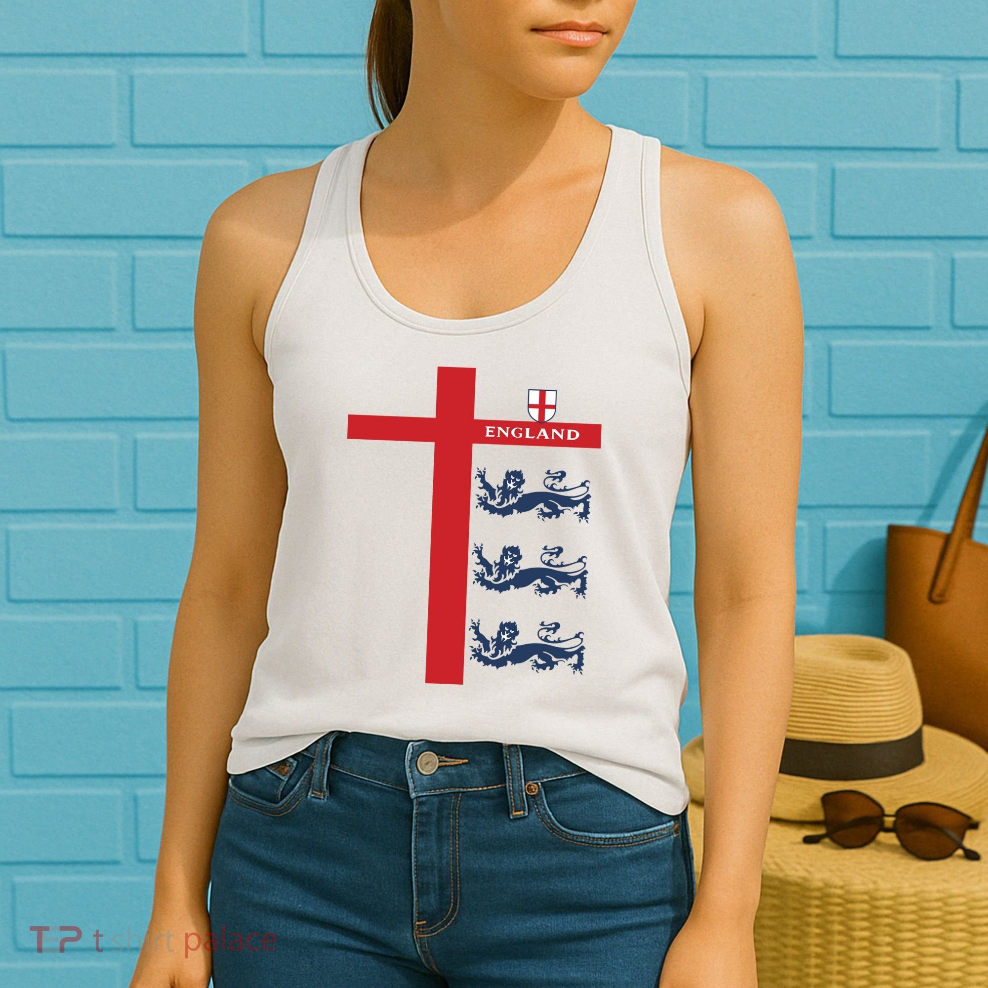 England Soccer Three Lions Flag Women's Tank Top