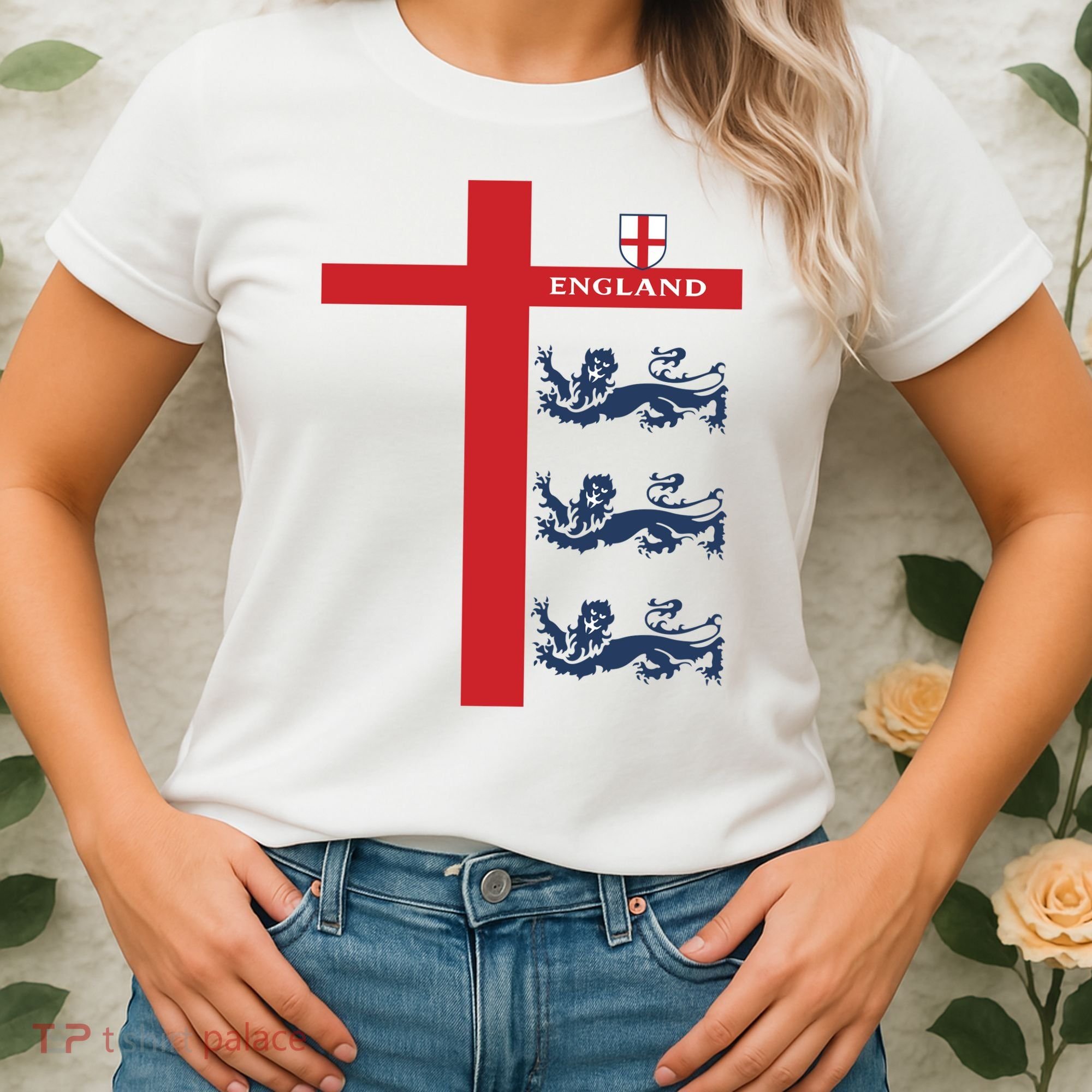 England Soccer Three Lions Flag Women's T-Shirt