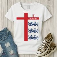 England Soccer Three Lions Flag Women's T-Shirt thumb 3