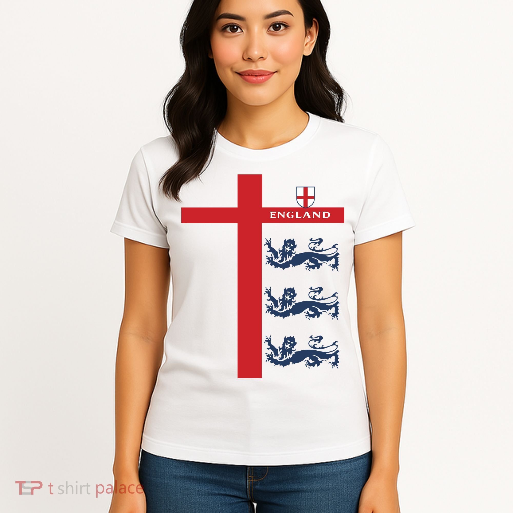 England Soccer Three Lions Flag Women's T-Shirt